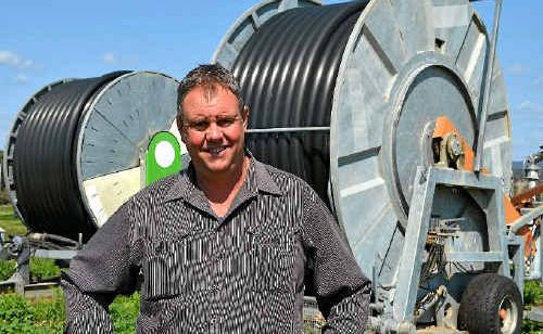 Brent Bowles with irrigation equipment to be offered as part of Saturday’s sale. Brent Bowles with irrigation equipment to be offered as part of Saturday’s sale.